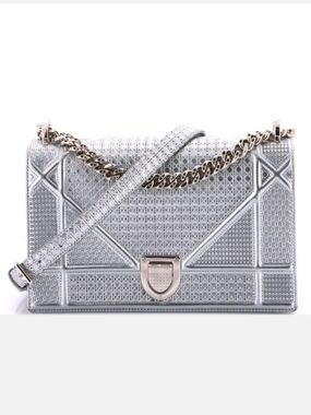 Christian Dior Diorama Flap Bag Cannage Embossed Calfskin EUC Comes W/COA